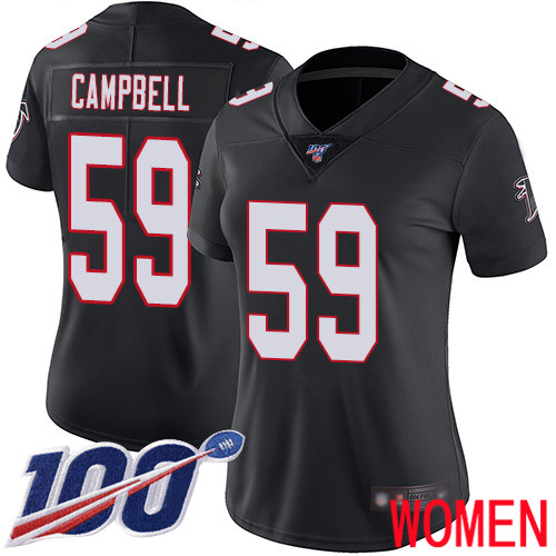 Atlanta Falcons Limited Black Women De Vondre Campbell Alternate Jersey NFL Football #59 100th Season Vapor Untouchable